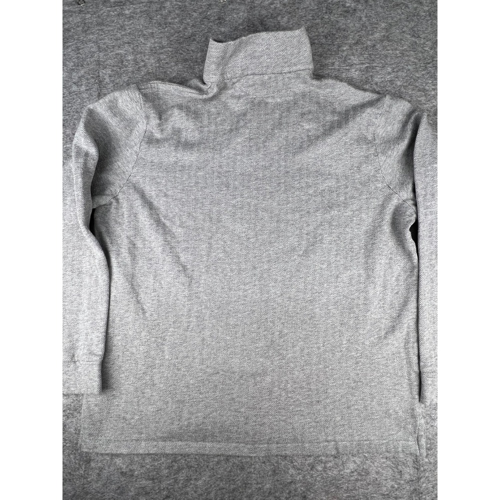 Polo Ralph Lauren Mens Grey Herringbone Quarter Zip Pullover Sweater XL - Picture 3 of 7